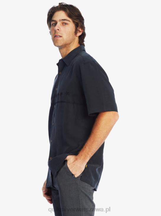 mężczyźni Quiksilver Waterman Tahiti Palms Premium przeciwzmarszczkowa koszula 4DBV868 czarny
