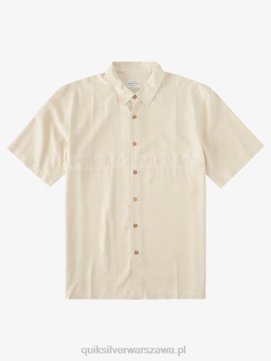 mężczyźni Quiksilver Waterman Tahiti Palms Premium przeciwzmarszczkowa koszula 4DBV869 brązowy ryż