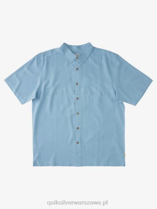 mężczyźni Quiksilver Waterman Tahiti Palms Premium przeciwzmarszczkowa koszula 4DBV870 ciemnoniebieski
