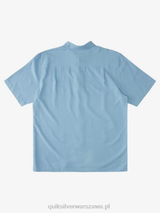 mężczyźni Quiksilver Waterman Tahiti Palms Premium przeciwzmarszczkowa koszula 4DBV870 ciemnoniebieski