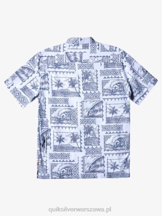 mężczyźni Quiksilver Waterman kailua cruiser techniczna koszulka surfingowa upf 50 z krótkim rękawem 4DBV156 szaro-niebieska kailua