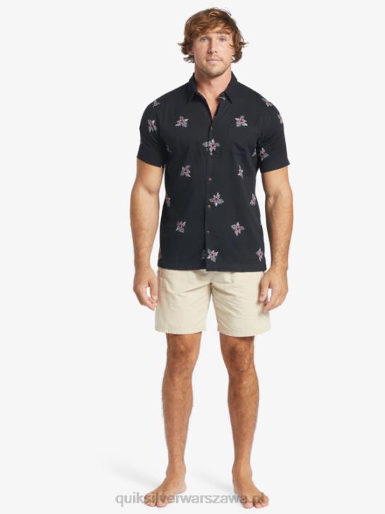 mężczyźni Quiksilver Waterman mała koszulka na pedały z krótkim rękawem 4DBV424 czarne małe pedały