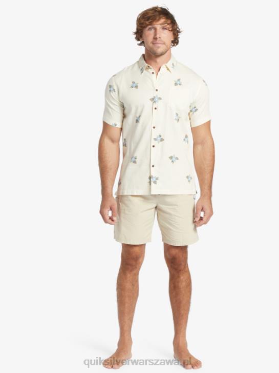 mężczyźni Quiksilver Waterman mała koszulka na pedały z krótkim rękawem 4DBV425 antyczne białe małe pedały