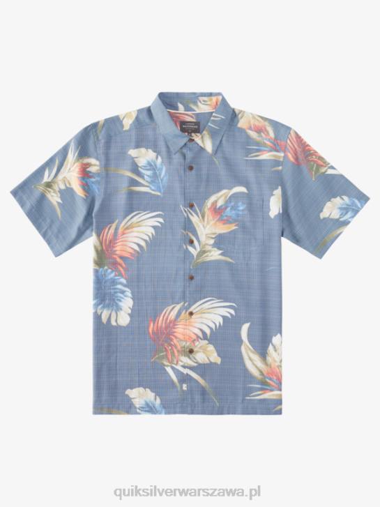 mężczyźni Quiksilver Waterman tęczowa koszula z krótkim rękawem w kwiaty 4DBV824 chorąży niebieski tęczowy kwiatowy