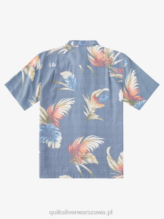 mężczyźni Quiksilver Waterman tęczowa koszula z krótkim rękawem w kwiaty 4DBV824 chorąży niebieski tęczowy kwiatowy