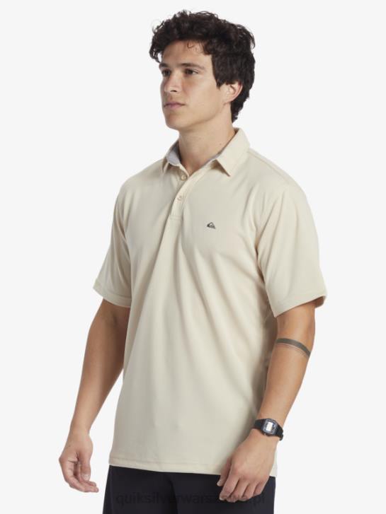 mężczyźni Quiksilver Wodna koszulka polo z krótkim rękawem Waterman 4DBV95 brązowy ryż