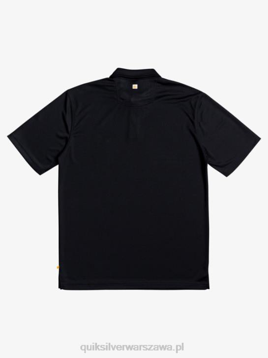 mężczyźni Quiksilver Wodna koszulka polo z krótkim rękawem Waterman 4DBV98 czarny