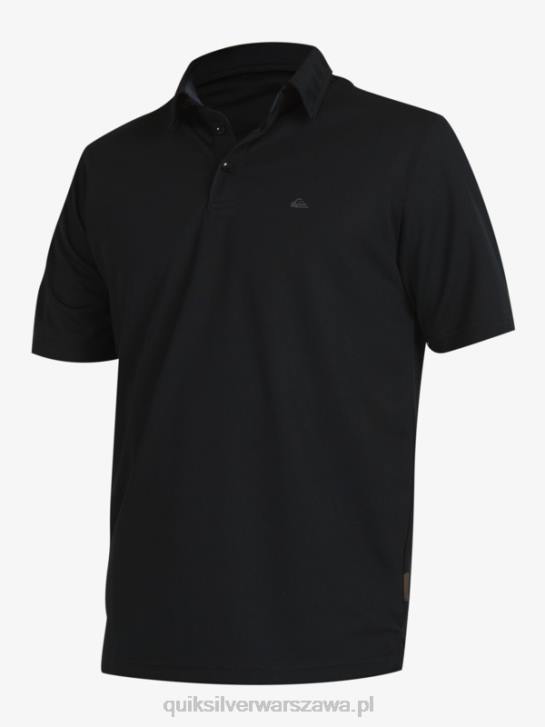 mężczyźni Quiksilver Wodna koszulka polo z krótkim rękawem Waterman 4DBV98 czarny