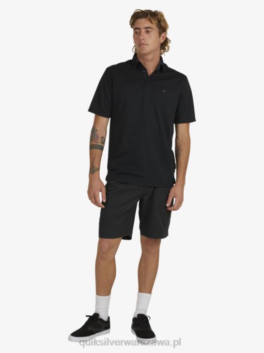 mężczyźni Quiksilver Wodna koszulka polo z krótkim rękawem Waterman 4DBV98 czarny