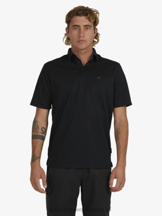 mężczyźni Quiksilver Wodna koszulka polo z krótkim rękawem Waterman 4DBV98 czarny