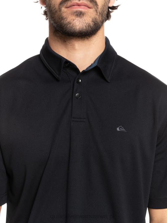 mężczyźni Quiksilver Wodna koszulka polo z krótkim rękawem Waterman 4DBV98 czarny