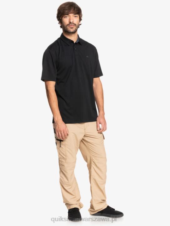 mężczyźni Quiksilver Wodna koszulka polo z krótkim rękawem Waterman 4DBV98 czarny
