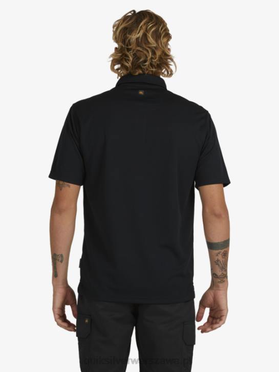 mężczyźni Quiksilver Wodna koszulka polo z krótkim rękawem Waterman 4DBV98 czarny