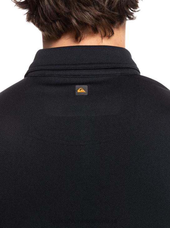 mężczyźni Quiksilver Wodna koszulka polo z krótkim rękawem Waterman 4DBV98 czarny