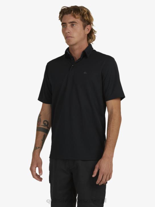 mężczyźni Quiksilver Wodna koszulka polo z krótkim rękawem Waterman 4DBV98 czarny