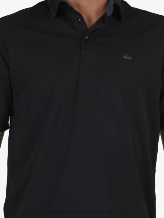 mężczyźni Quiksilver Wodna koszulka polo z krótkim rękawem Waterman 4DBV98 czarny