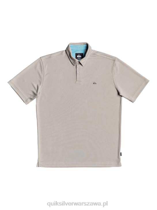 mężczyźni Quiksilver Wodna koszulka polo z krótkim rękawem Waterman 4DBV99 krzemień szary