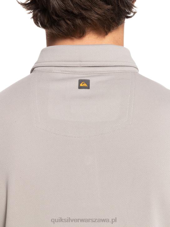 mężczyźni Quiksilver Wodna koszulka polo z krótkim rękawem Waterman 4DBV99 krzemień szary
