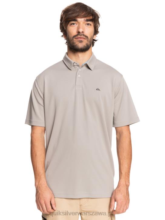 mężczyźni Quiksilver Wodna koszulka polo z krótkim rękawem Waterman 4DBV99 krzemień szary