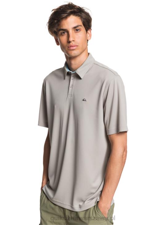 mężczyźni Quiksilver Wodna koszulka polo z krótkim rękawem Waterman 4DBV99 krzemień szary