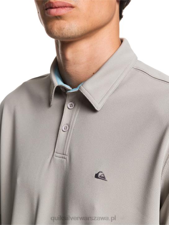 mężczyźni Quiksilver Wodna koszulka polo z krótkim rękawem Waterman 4DBV99 krzemień szary