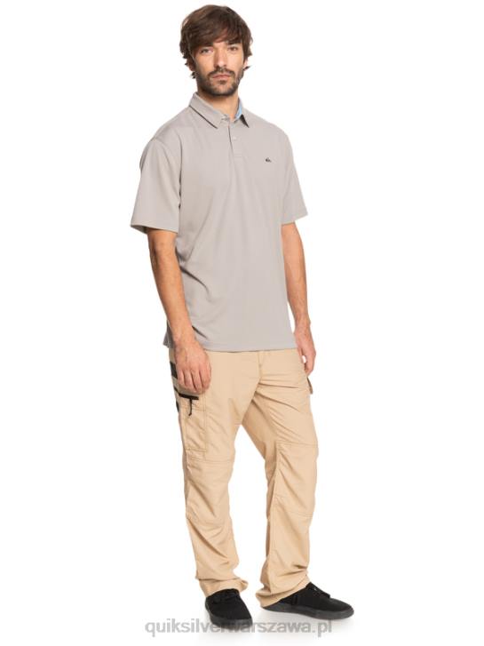 mężczyźni Quiksilver Wodna koszulka polo z krótkim rękawem Waterman 4DBV99 krzemień szary