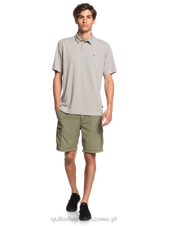 mężczyźni Quiksilver Wodna koszulka polo z krótkim rękawem Waterman 4DBV99 krzemień szary