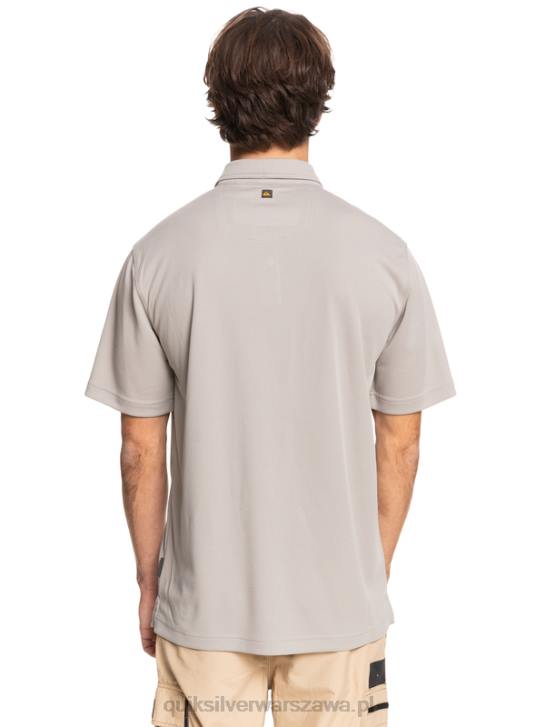 mężczyźni Quiksilver Wodna koszulka polo z krótkim rękawem Waterman 4DBV99 krzemień szary