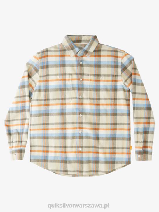 mężczyźni Quiksilver Zestawy Waterman Thunder Flanelowa koszula z długimi rękawami 4DBV1350 antyczne białe grzmoty