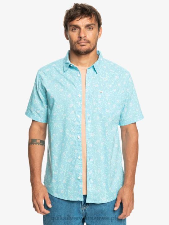 mężczyźni Quiksilver delikatna koszula z krótkim rękawem 4DBV1230 błękitny łagodny meszek