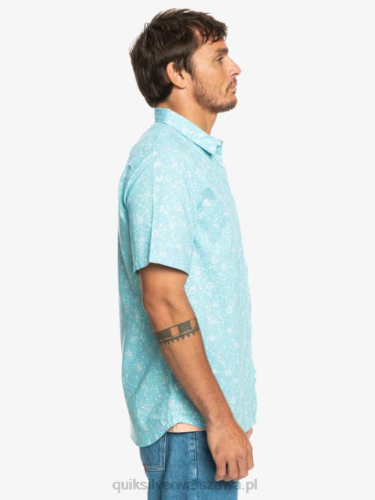 mężczyźni Quiksilver delikatna koszula z krótkim rękawem 4DBV1230 błękitny łagodny meszek