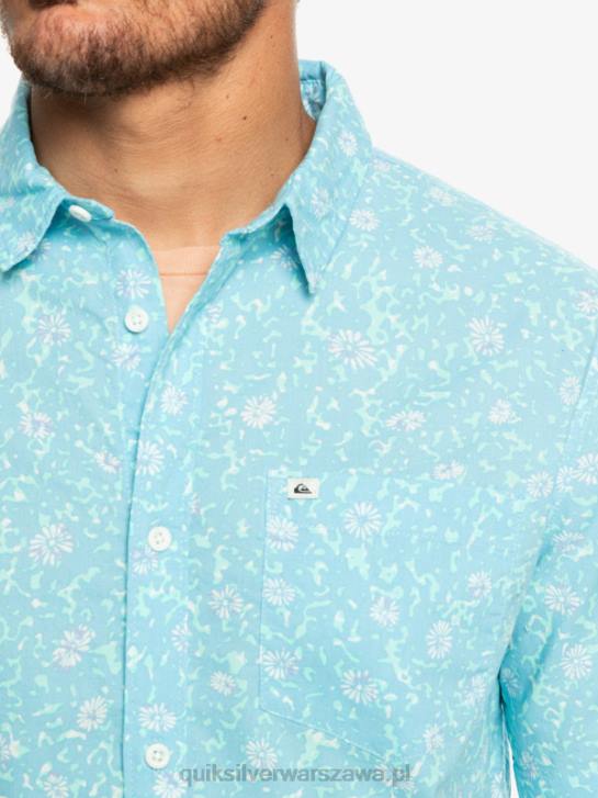 mężczyźni Quiksilver delikatna koszula z krótkim rękawem 4DBV1230 błękitny łagodny meszek