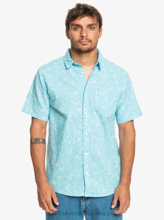 mężczyźni Quiksilver delikatna koszula z krótkim rękawem 4DBV1230 błękitny łagodny meszek