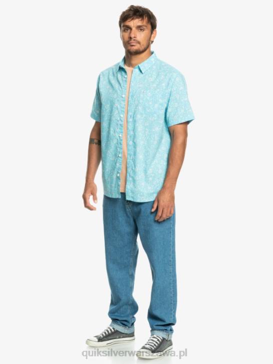 mężczyźni Quiksilver delikatna koszula z krótkim rękawem 4DBV1230 błękitny łagodny meszek