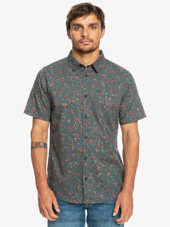 mężczyźni Quiksilver delikatna koszula z krótkim rękawem 4DBV1231 ciemny łupek łagodny fuzz