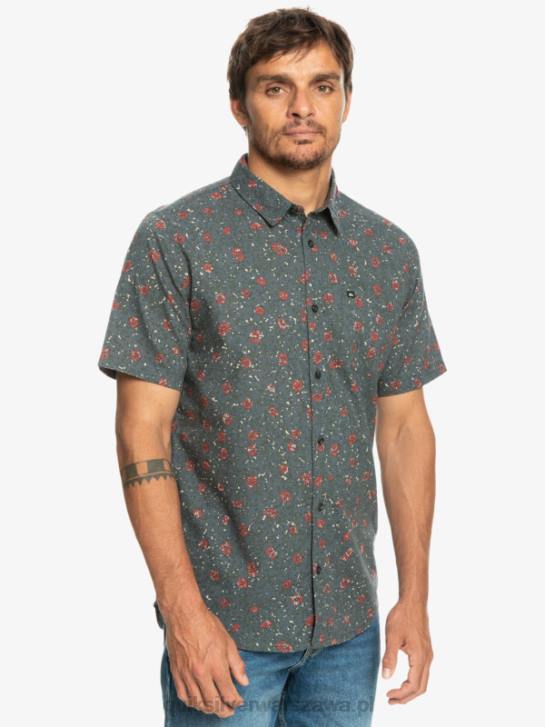 mężczyźni Quiksilver delikatna koszula z krótkim rękawem 4DBV1231 ciemny łupek łagodny fuzz