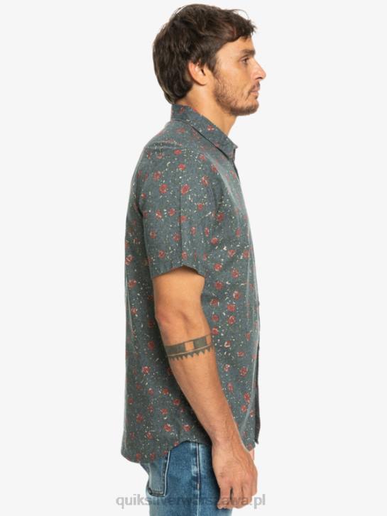 mężczyźni Quiksilver delikatna koszula z krótkim rękawem 4DBV1231 ciemny łupek łagodny fuzz