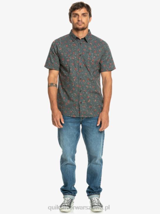 mężczyźni Quiksilver delikatna koszula z krótkim rękawem 4DBV1231 ciemny łupek łagodny fuzz