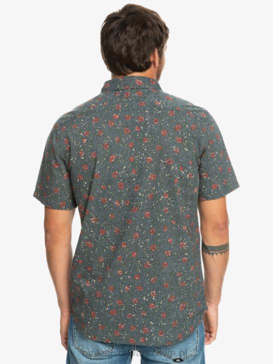 mężczyźni Quiksilver delikatna koszula z krótkim rękawem 4DBV1231 ciemny łupek łagodny fuzz