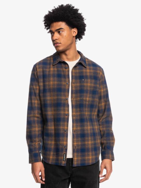 mężczyźni Quiksilver flanelowa koszula ganaway ze stretchem z długimi rękawami 4DBV1767 niebieski ganaway z insygniami