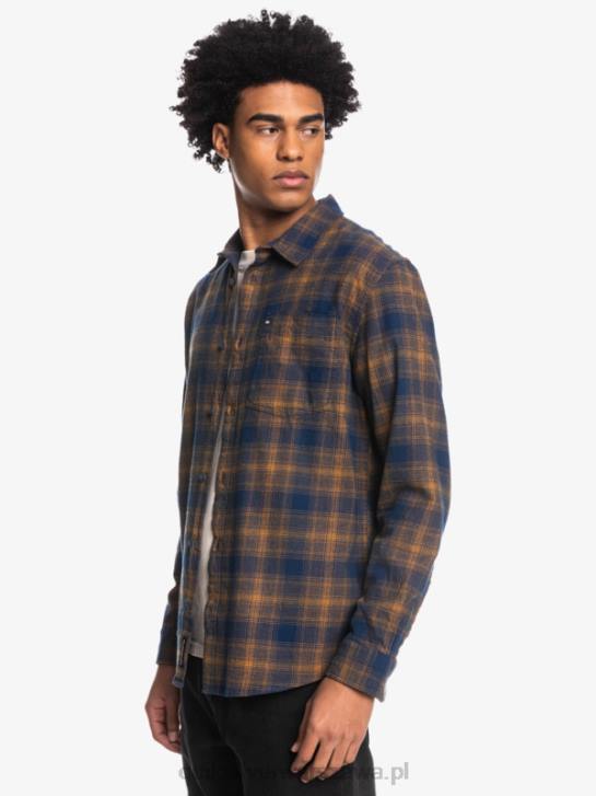 mężczyźni Quiksilver flanelowa koszula ganaway ze stretchem z długimi rękawami 4DBV1767 niebieski ganaway z insygniami