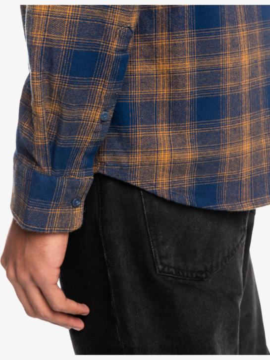 mężczyźni Quiksilver flanelowa koszula ganaway ze stretchem z długimi rękawami 4DBV1767 niebieski ganaway z insygniami