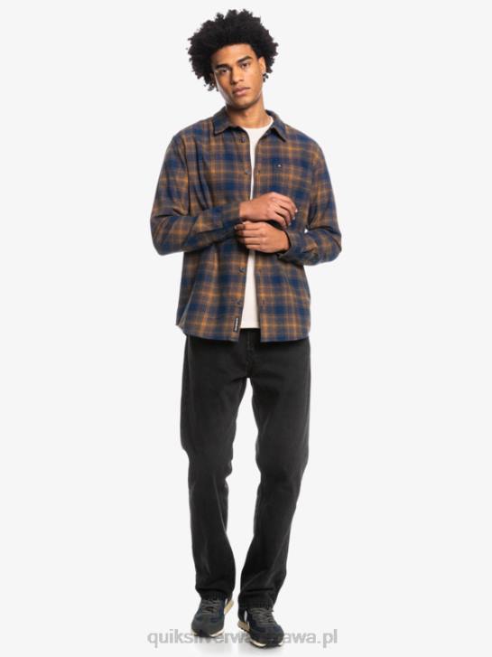mężczyźni Quiksilver flanelowa koszula ganaway ze stretchem z długimi rękawami 4DBV1767 niebieski ganaway z insygniami