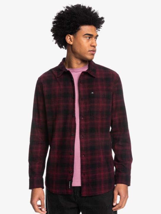 mężczyźni Quiksilver flanelowa koszula ganaway ze stretchem z długimi rękawami 4DBV1769 czarny gagat