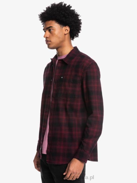 mężczyźni Quiksilver flanelowa koszula ganaway ze stretchem z długimi rękawami 4DBV1769 czarny gagat