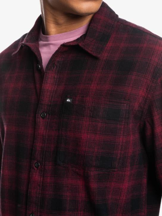 mężczyźni Quiksilver flanelowa koszula ganaway ze stretchem z długimi rękawami 4DBV1769 czarny gagat