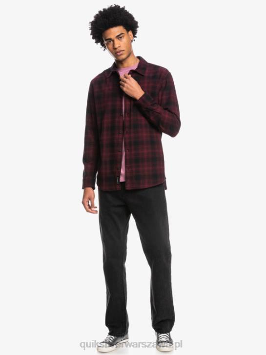 mężczyźni Quiksilver flanelowa koszula ganaway ze stretchem z długimi rękawami 4DBV1769 czarny gagat