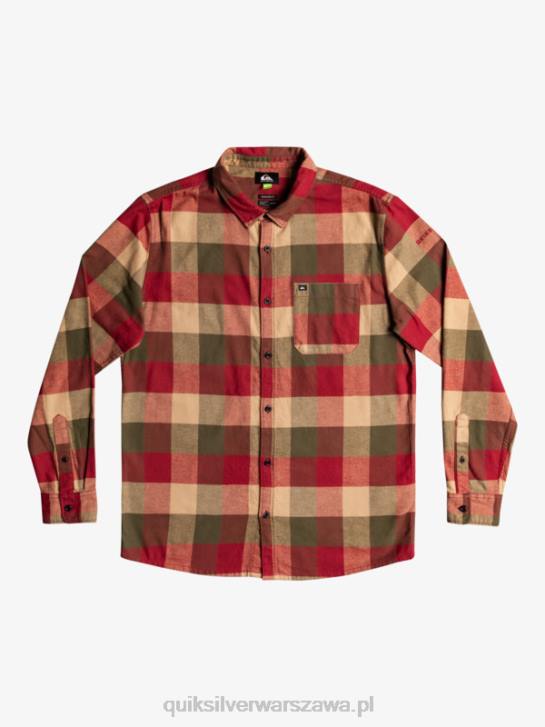 mężczyźni Quiksilver flanelowa koszula z długim rękawem marki Motherfly 4DBV1571 matka z rubinowego wina