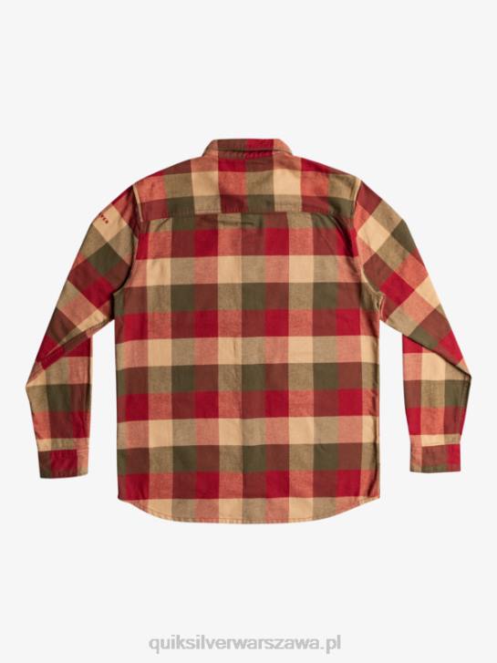 mężczyźni Quiksilver flanelowa koszula z długim rękawem marki Motherfly 4DBV1571 matka z rubinowego wina