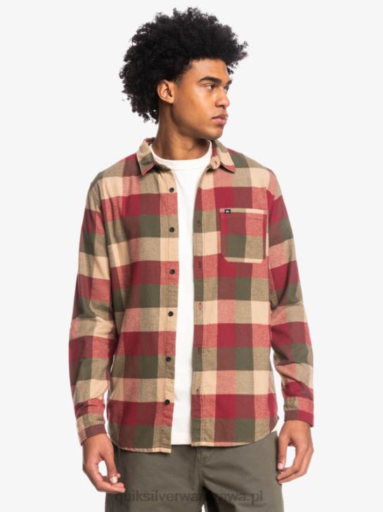mężczyźni Quiksilver flanelowa koszula z długim rękawem marki Motherfly 4DBV1571 matka z rubinowego wina